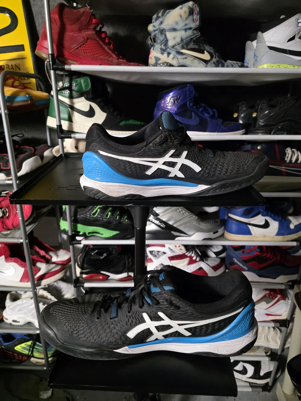 🔥 ASICS Gel Resolution 9 Men Size 13 Black & Blue Running Shoes